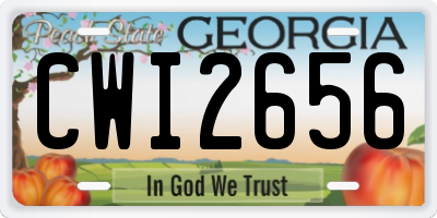 GA license plate CWI2656