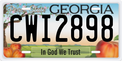 GA license plate CWI2898