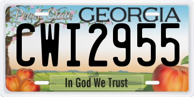 GA license plate CWI2955
