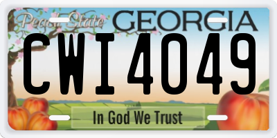 GA license plate CWI4049