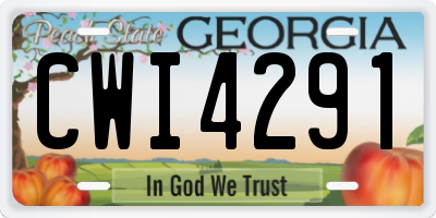 GA license plate CWI4291