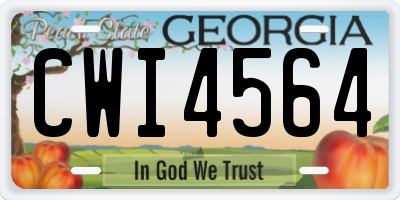 GA license plate CWI4564