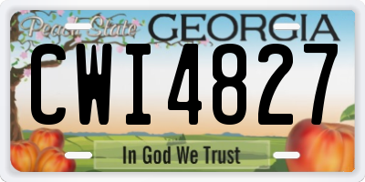 GA license plate CWI4827