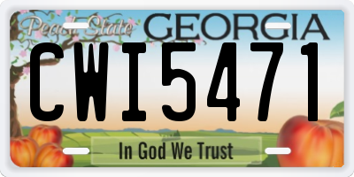 GA license plate CWI5471