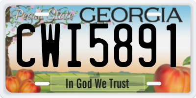 GA license plate CWI5891
