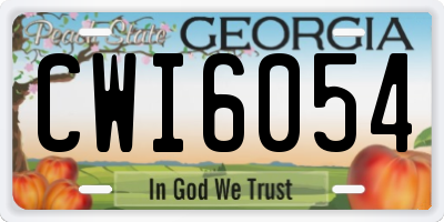 GA license plate CWI6054