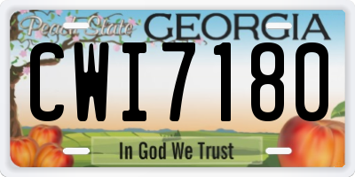 GA license plate CWI7180