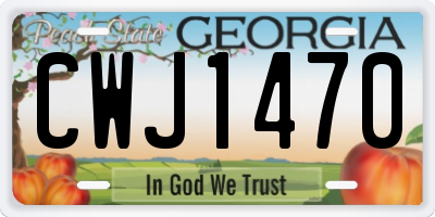 GA license plate CWJ1470