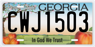 GA license plate CWJ1503