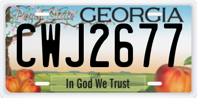 GA license plate CWJ2677