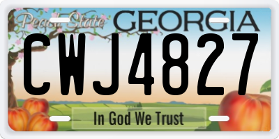 GA license plate CWJ4827