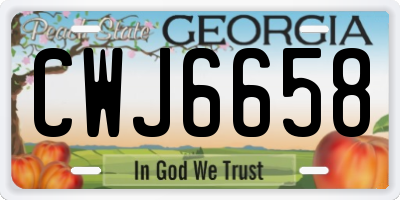 GA license plate CWJ6658