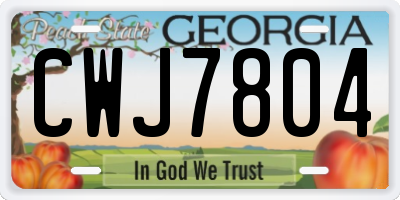 GA license plate CWJ7804