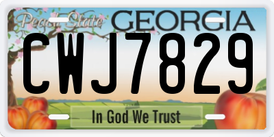 GA license plate CWJ7829