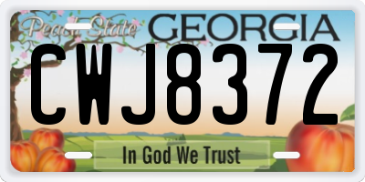 GA license plate CWJ8372