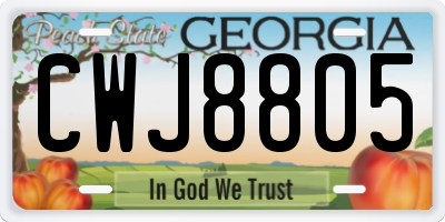 GA license plate CWJ8805