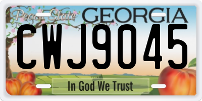 GA license plate CWJ9045