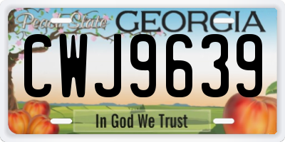 GA license plate CWJ9639