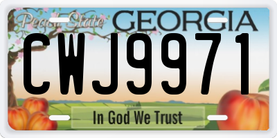 GA license plate CWJ9971