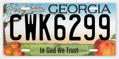 GA license plate CWK6299