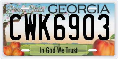 GA license plate CWK6903