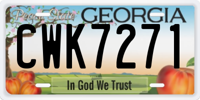GA license plate CWK7271