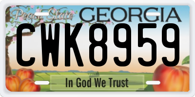 GA license plate CWK8959