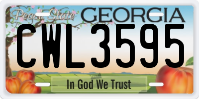 GA license plate CWL3595