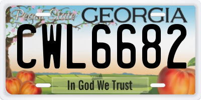 GA license plate CWL6682