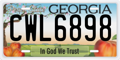 GA license plate CWL6898