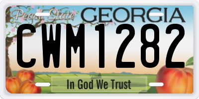 GA license plate CWM1282
