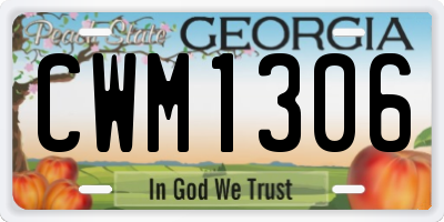 GA license plate CWM1306
