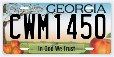 GA license plate CWM1450