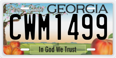 GA license plate CWM1499