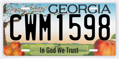 GA license plate CWM1598
