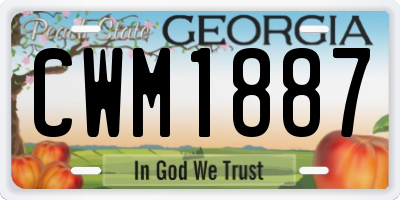 GA license plate CWM1887