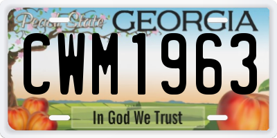 GA license plate CWM1963