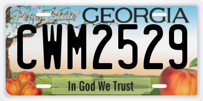 GA license plate CWM2529