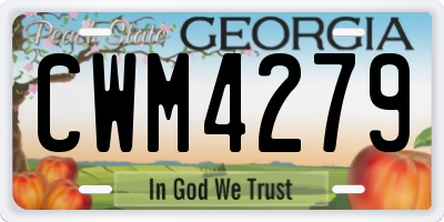 GA license plate CWM4279