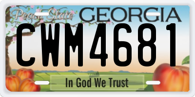 GA license plate CWM4681