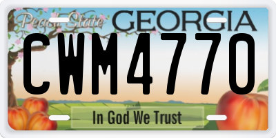 GA license plate CWM4770