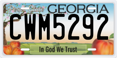 GA license plate CWM5292