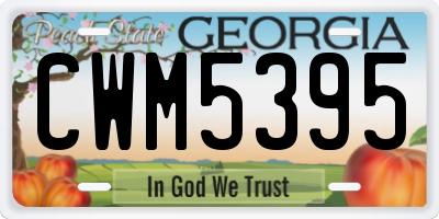 GA license plate CWM5395