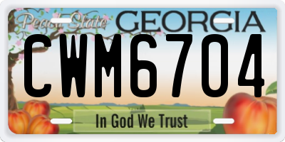 GA license plate CWM6704