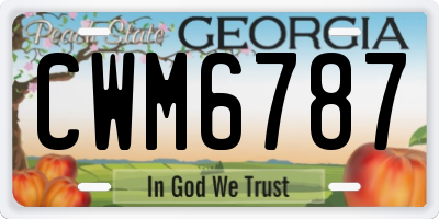 GA license plate CWM6787