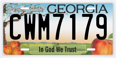 GA license plate CWM7179