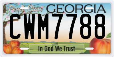 GA license plate CWM7788