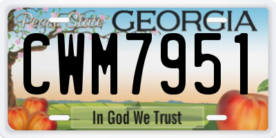 GA license plate CWM7951