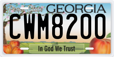 GA license plate CWM8200