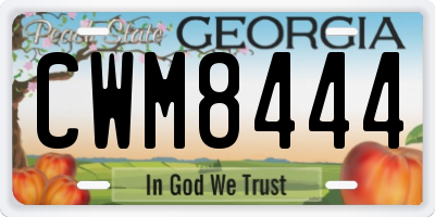GA license plate CWM8444